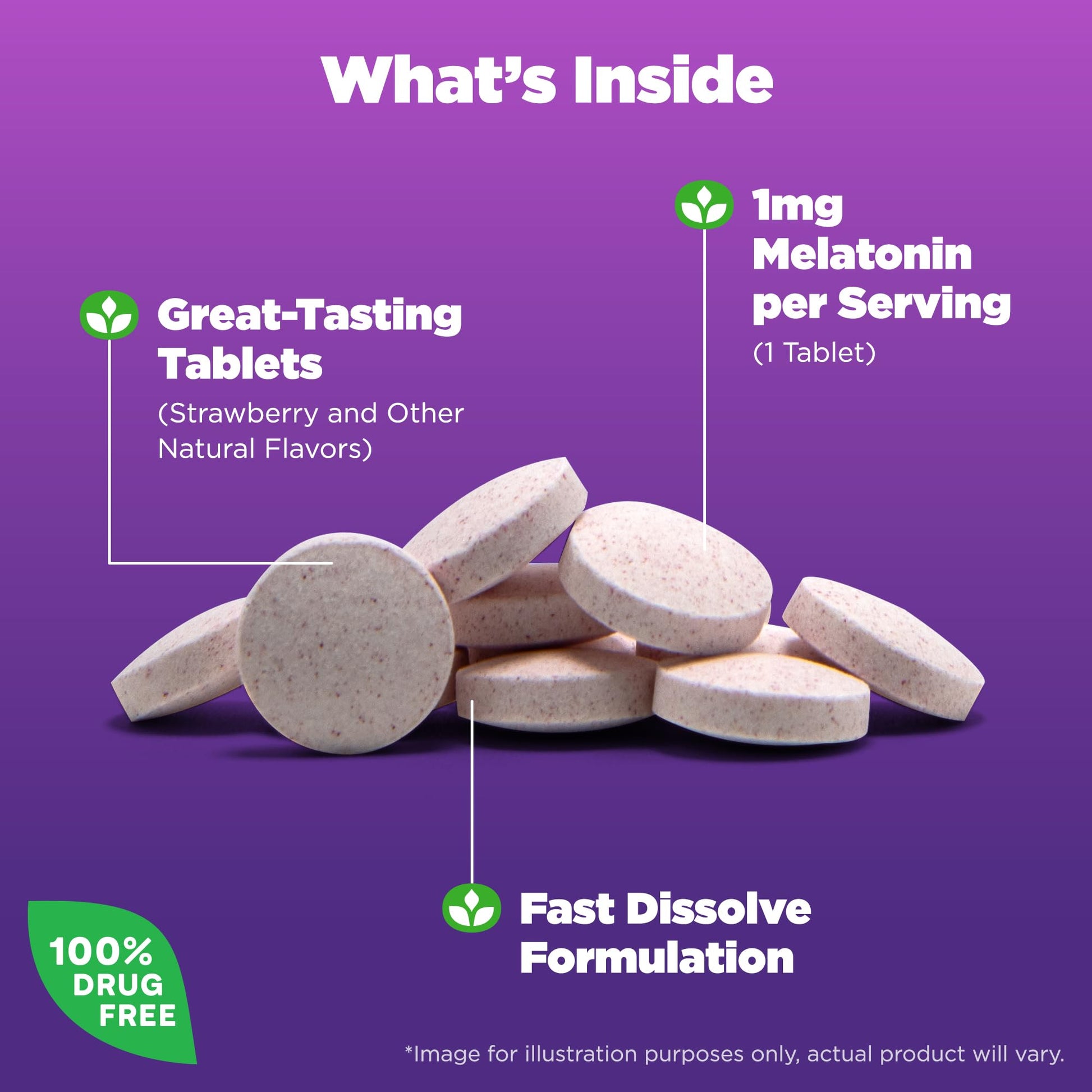 Natrol Fast Dissolve Melatonin 1 mg, Melatonin Supplements for Restful Sleep, Sleep Support for Adults, 90 Strawberry-Flavored Tablets, Up to a 90 Day Supply Nirvana Guru