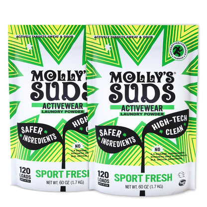 Molly's Suds Active Wear Laundry Detergent | Extra Strength Sport Laundry Powder, Stain Fighting for Performance Fabrics and Sensitive Skin | 120 Loads Nirvana Guru