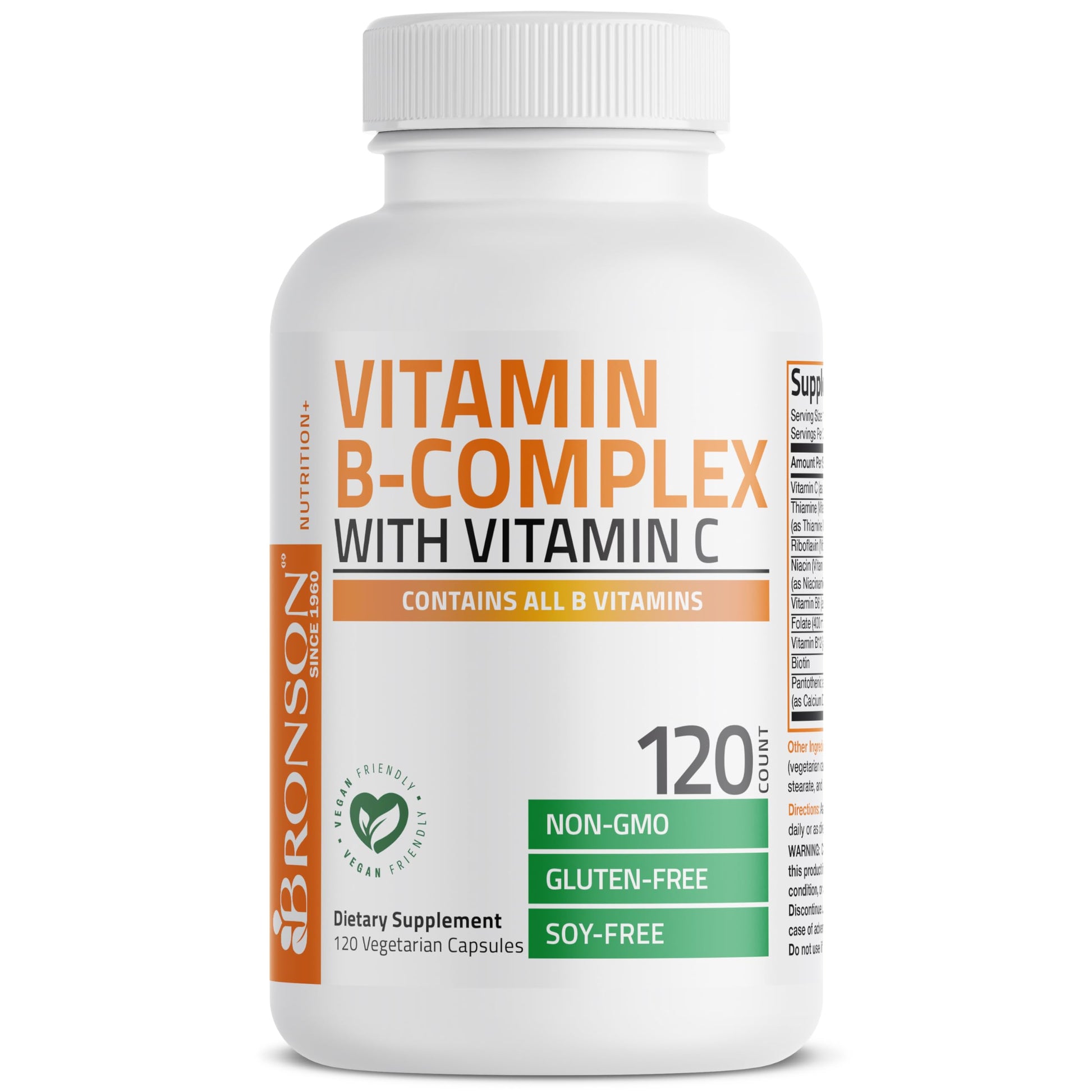 Bronson Vitamin B Complex with Vitamin C - Immune Health, Energy Support & Nervous System Support - Non-GMO, 250 Vegetarian Capsules Nirvana Guru