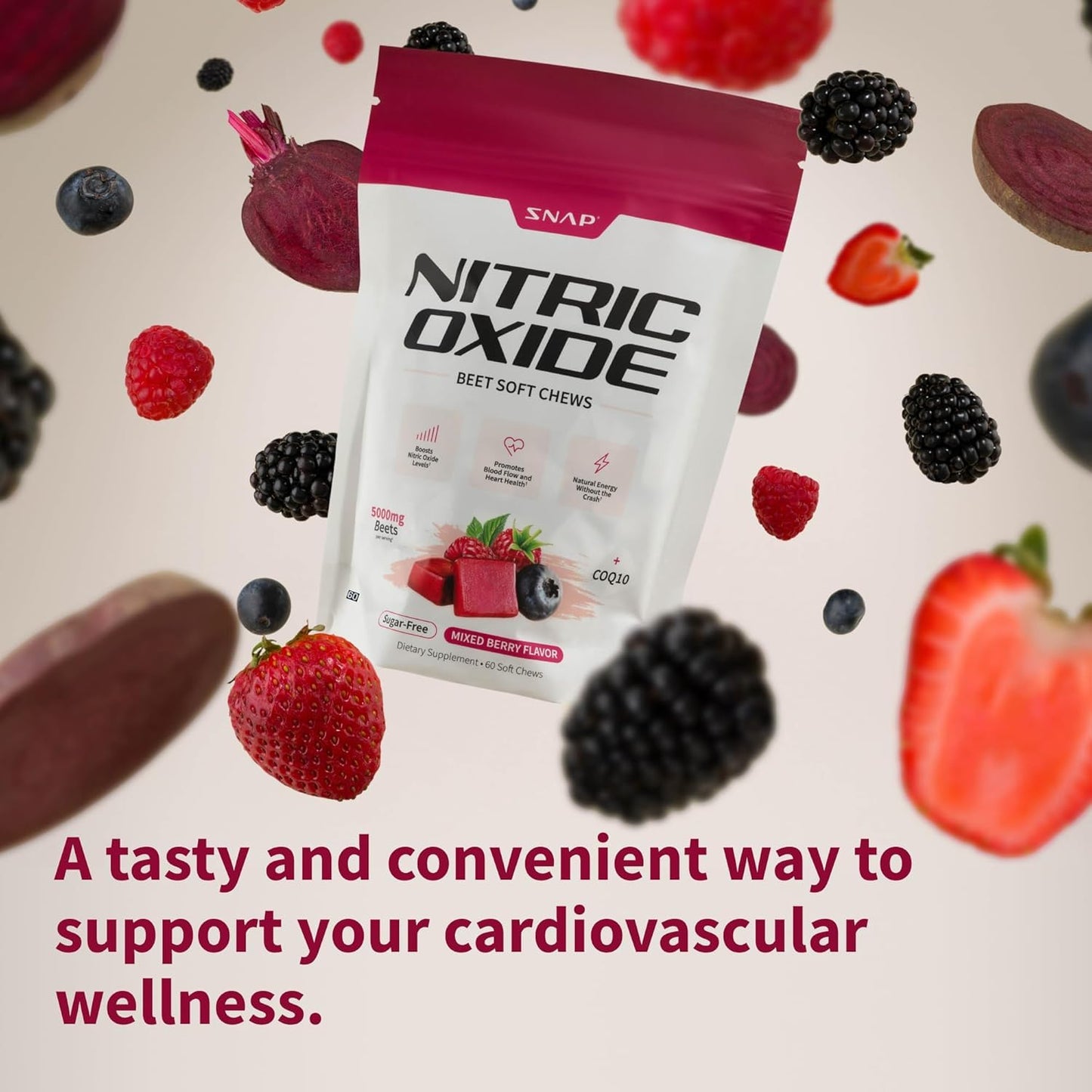 Snap Supplements Organic Beet Root Powder, Nitric Oxide Supplements for Men & Women, Beets, Pomegranate, B Vitamins & Red Spinach, Energy, Heart Health & Circulation Support, 30 Servings, Mixed Berry Nirvana Guru