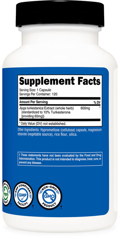Nutricost Turkesterone Dietary Supplement 600mg, 120 Capsules - Vegetarian, Non-GMO & Gluten Free Nirvana Guru