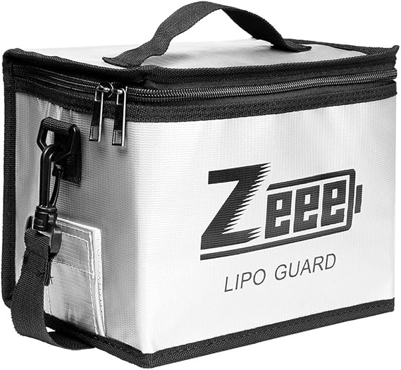 Zeee Fireproof Explosionproof Large Capacity Battery Storage Guard Pouch for Lipo Charge & Storage (8.46 x 6.5 x 5.71 in) nirvanaguru