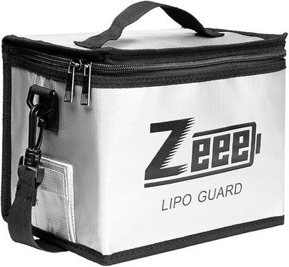 Zeee Fireproof Explosionproof Large Capacity Battery Storage Guard Pouch for Lipo Charge & Storage (8.46 x 6.5 x 5.71 in) nirvanaguru