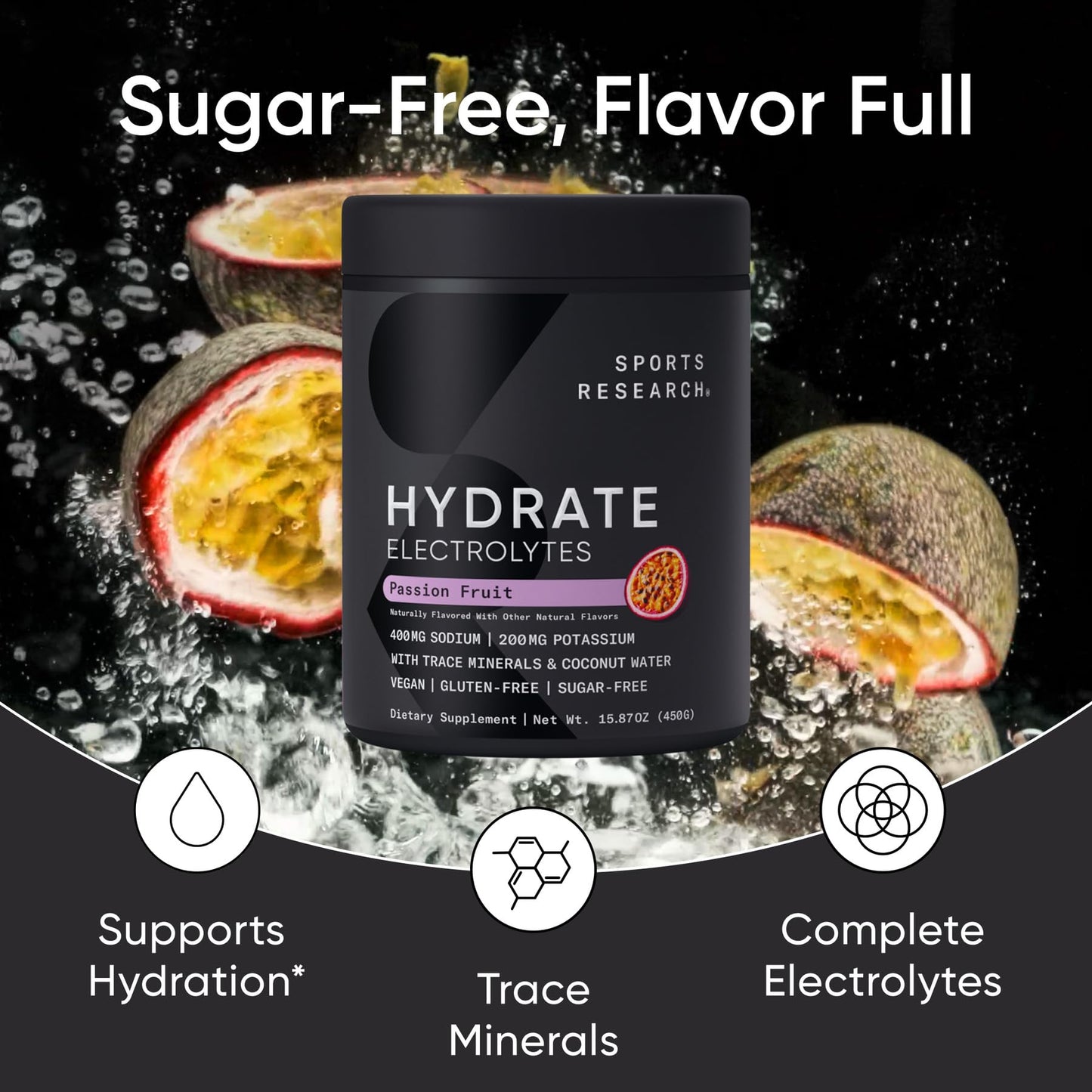 Sports Research® Hydrate Electrolytes Powder Packets - Sugar-Free & Naturally Flavored with Vitamins, Minerals, and Coconut Water - Supports Hydration - 32 Packets - Variety Pack - Nirvana Guru