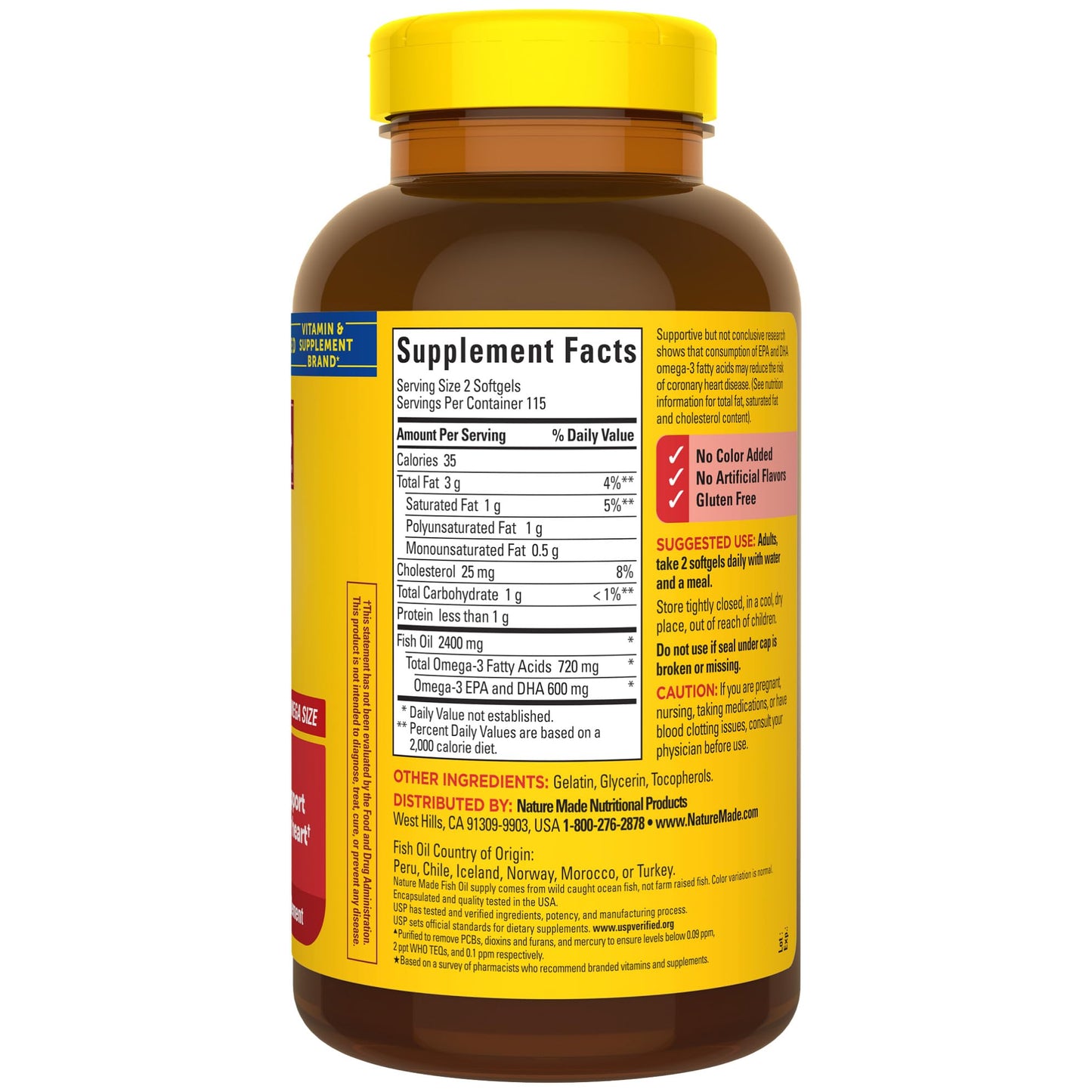 Nature Made Fish Oil Omega 3 Supplements, 1200mg Softgels, Omega 3 Fish Oil for Healthy Heart Support, 100 Softgels, 50 Day Supply Nirvana Guru