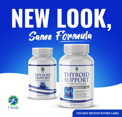 1 Body Thyroid Support Supplement with Iodine, B12, Zinc, Selenium, Ashwagandha, Non-GMO, Vegetarian, 30 Day Supply Nirvana Guru