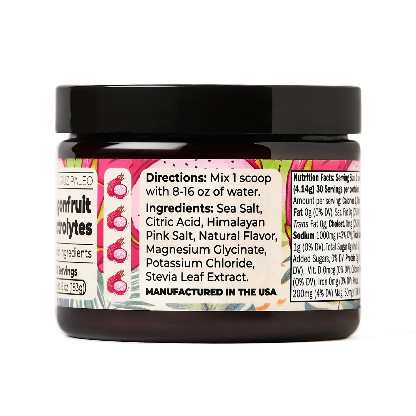 Santa Cruz Paleo Electrolyte Powder, Lemonade Flavor, Sugar Free Hydration Drink Mix with Himalayan Pink Salt, Sea Salt, Magnesium Glycinate, Potassium Chloride, Sweetened with Stevia, 30 Servings