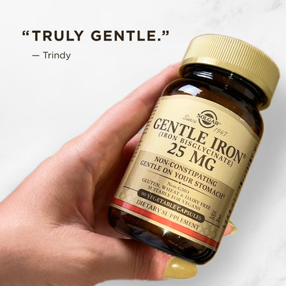 Solgar Gentle Iron, 180 Vegetable Capsules - Ideal for Sensitive Stomachs - Non-Constipating - Red Blood Cell Supplement - Non GMO, Vegan, Gluten-Free, Dairy Free, Kosher - 180 Servings Nirvana Guru