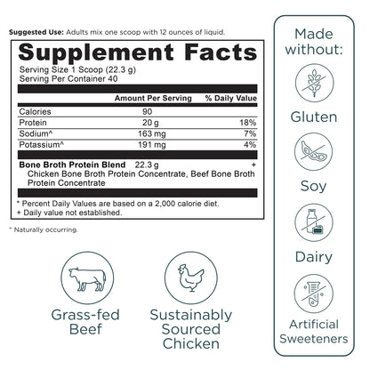 Ancient Nutrition Grass Fed, Cage Free, Bone Broth Protein Powder, 20g Protein, Hydrolyzed Collagen Peptides, Keto & Paleo Friendly, Supports Joint, Gut Health, Vanilla, 40 Servings - Nirvana Guru