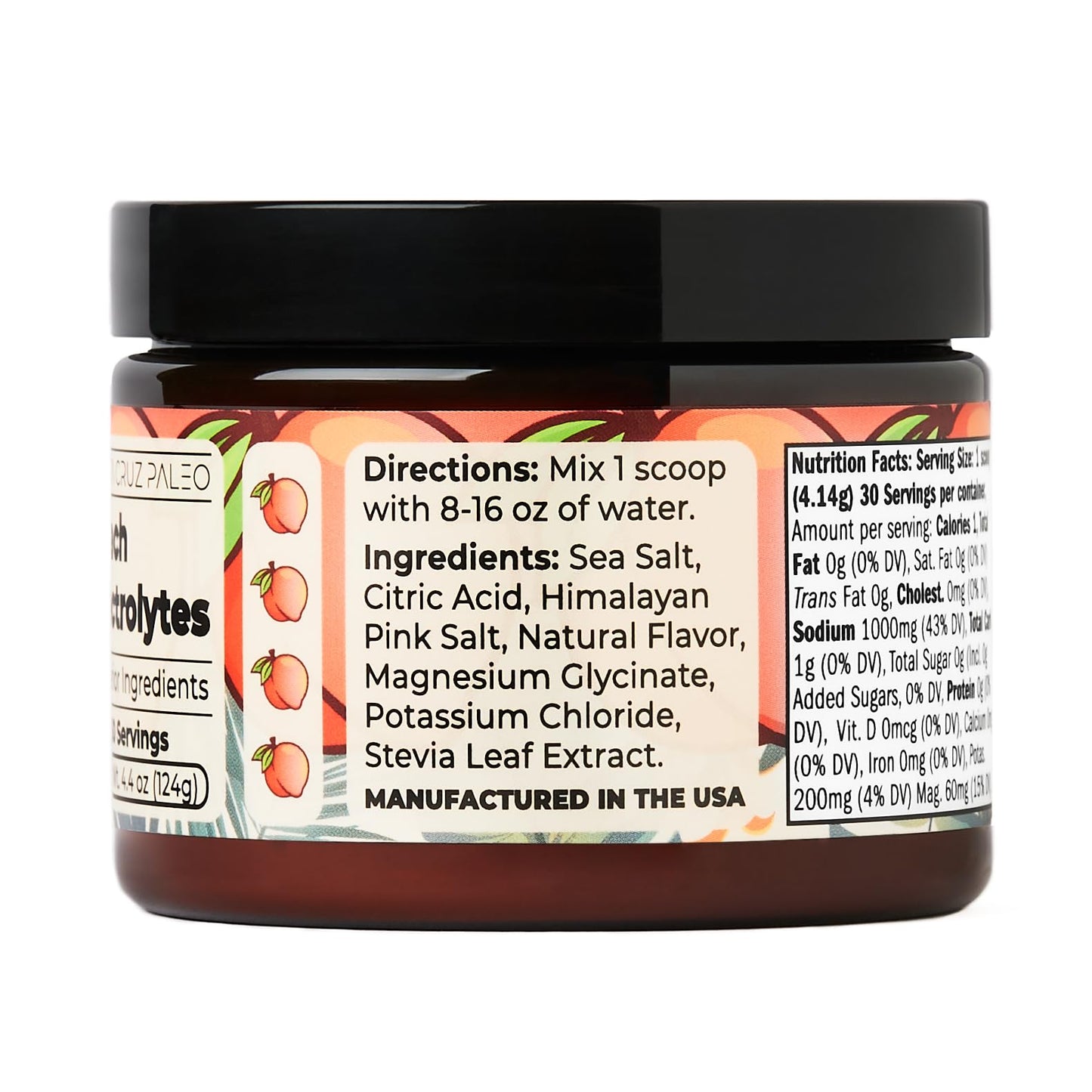 Santa Cruz Paleo Electrolyte Powder, Lemonade Flavor, Sugar Free Hydration Drink Mix with Himalayan Pink Salt, Sea Salt, Magnesium Glycinate, Potassium Chloride, Sweetened with Stevia, 30 Servings