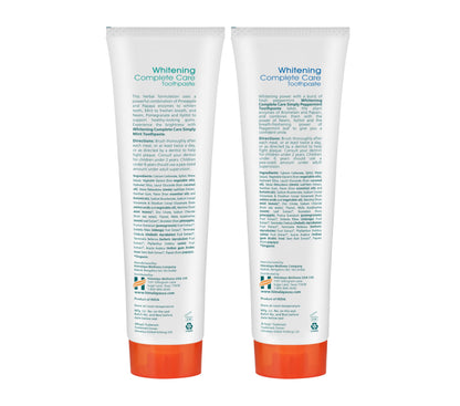 Himalaya Botanique Whitening Complete Care Toothpaste, Teeth Whitening, Fights Plaque, Fluoride Free, No Artificial Flavors, SLS Free, Cruelty Free, Foaming, Simply Mint Flavor, 5.29 Oz, 2 Pack - Nirvana Guru