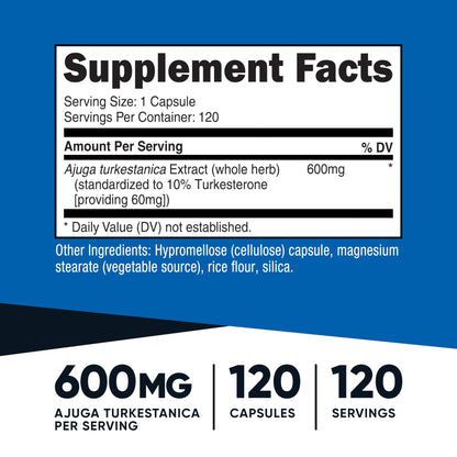 Nutricost Turkesterone Dietary Supplement 600mg, 120 Capsules - Vegetarian, Non-GMO & Gluten Free Nirvana Guru