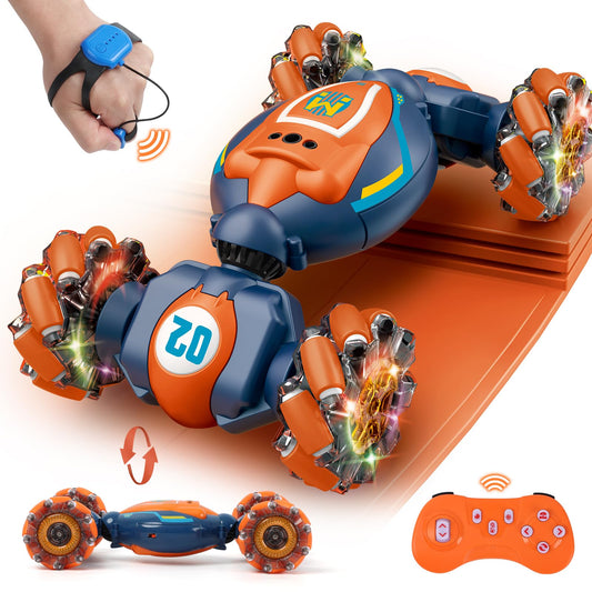 Gesture Sensing RC Stunt Car - Boys Toys Age 6-8-12, 4WD Hand Controlled Remote Control Twist Car with Light & Music, Cool Birthday Presents and Ideas Gifts for Kids Age 7 9 10 11 12 Years Old Nirvana Guru