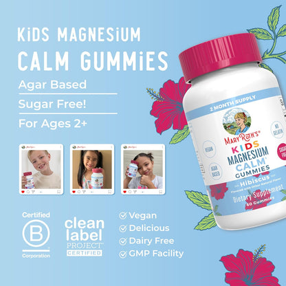 MaryRuth Organics Kids Magnesium Citrate Gummies by MaryRuth's | 2 Month Supply | Sugar-Free | Calm Magnesium Gummies for Kids 2+ | Bone Health | Calcium Absorption | Vegan | 60 Count - Nirvana Guru