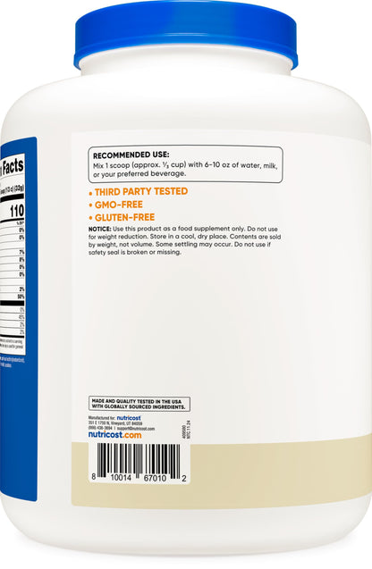 Nutricost Casein Protein Powder 2lb - Micellar Casein, Gluten Free, Non-GMO (Unflavored) - Nirvana Guru