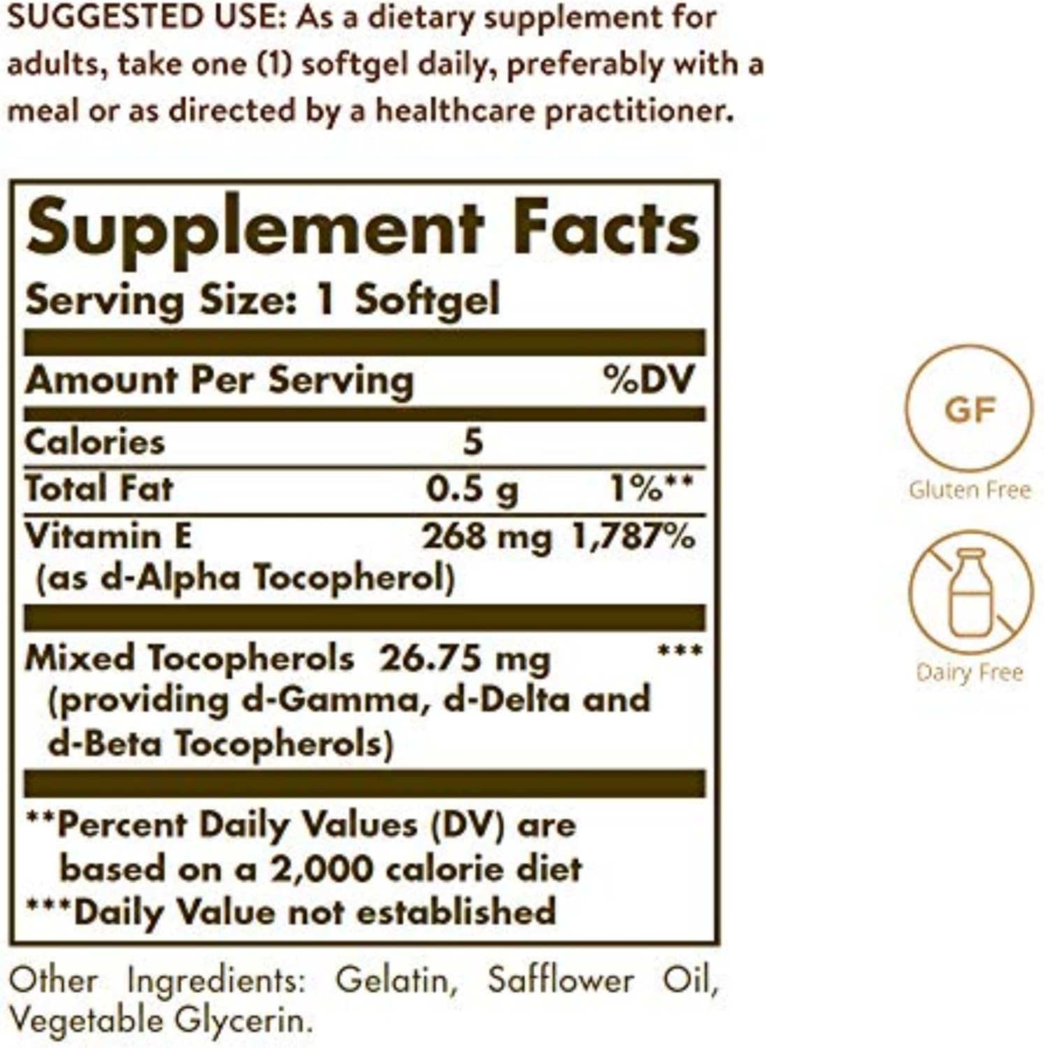 Solgar Vitamin E 268 MG (400 IU) (d-Alpha Tocopherol & Mixed Tocopherols), 100 Softgels - Supports Immune System & Skin Nutrition - Natural Antioxidant - Gluten Free, Dairy Free - 100 Servings Nirvana Guru