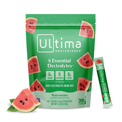 Ultima Replenisher Daily Electrolyte Powder Drink Mix – Sugar Free – Original Variety, 20 Stickpacks – Hydration Packets with 6 Electrolytes and Minerals – Keto Friendly, Vegan, Non-GMO - Nirvana Guru