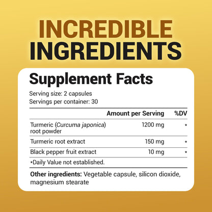 Dr. Berg (Only 2 Per Day) Turmeric Supplement with Black Pepper (BioPerine) - 1350 mg Turmeric Curcumin Supplement with 95% Curcuminoids – Turmeric Curcumin with Black Pepper – 60 Turmeric Capsules - Nirvana Guru
