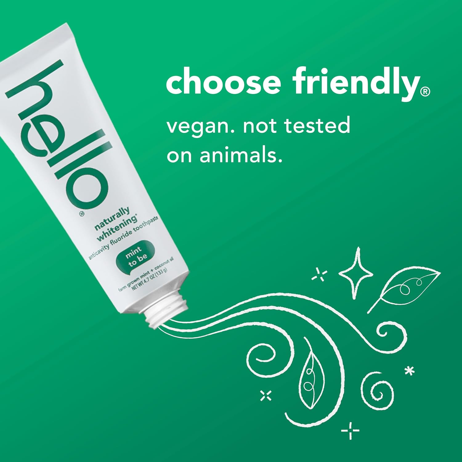 Hello Naturally Whitening Fluoride Toothpaste, Natural Whitening Toothpaste with Coconut Oil and Tea Tree Oil, Tames Bad Breath, Helps Moisturize, and Fights Cavities, Mint, 3 Pack, 4.7 Oz Tubes Nirvana Guru