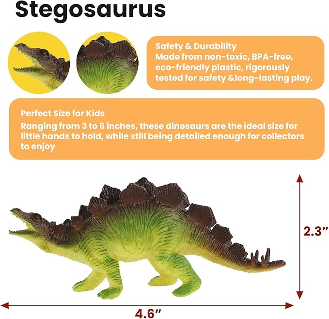 Dinosaur Toys for Kids 3-5, 10 PCS Realistic Plastic Dinosaur Figure Toy Set Including T-Rex, Stegosaurus, Spinosaurus, Ideal Gift for Toddlers Boys Girls, Dino Boy Toy nirvanaguru