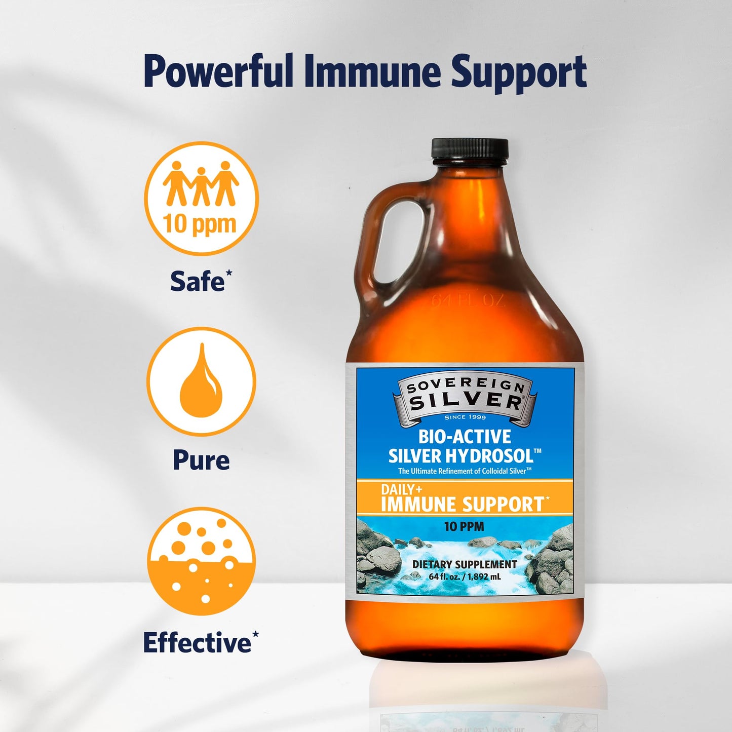 Sovereign Silver Immune Support - Colloidal Silver, Bio-Active Silver Hydrosol, 10 ppm, Liquid Dropper, 4 Fl Oz, (118 mL) Nirvana Guru