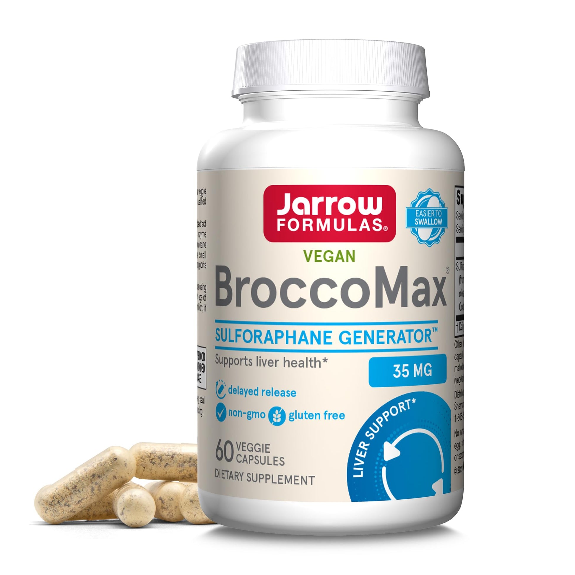 Jarrow Formulas BroccoMax Sulforaphane Glucosinolate 35 MG, Sulforaphane Generator Supports Liver Health, 120 Veggie Capsules, Up to a 60 Day Supply - Nirvana Guru