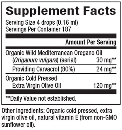 Natural Factors Certified Organic Oil of Oregano, Herbal Supplement for Immune Support, Vegan, Non-GMO, 2 Fl Oz - Nirvana Guru