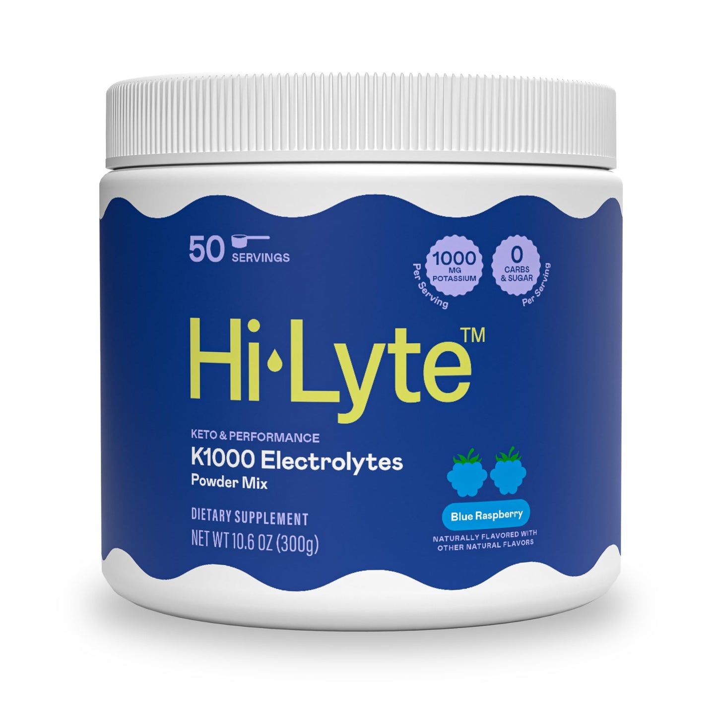 Hi-Lyte Keto K1000 Electrolyte Powder | Raspberry Lemon | Hydration Supplement Drink Mix | Boost Energy & Beat Leg Cramps | No Sugar, No Maltodextrin | 50 Servings