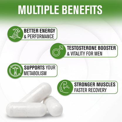 NaturalSlim Natural Testosterone Booster for Men - Male Enhancing Supplement with Ginkgo Biloba, L Arginine, Zinc, Vitamin B3, & Testofen for Energy, Muscle Builder & Metabolism - 180 Capsules - Nirvana Guru