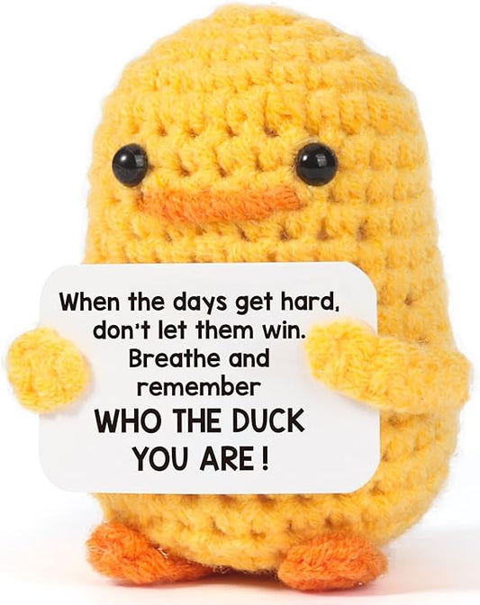 MBL Inspirational Birthday Gifts for Women - Back to School Students, Positive Emotional Uplifting Support Small Funny Cute Crochet Duck Potato Pickle for Colleges Her Him Men Friends Coworkers nirvanaguru