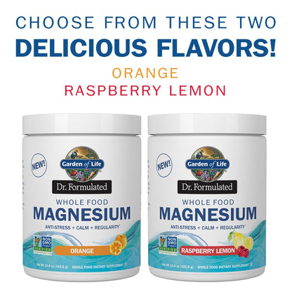 Garden of Life Whole Food Magnesium Powder, 421.5g - Raspberry Lemon, Vegan, Gluten & Sugar Free - Nirvana Guru