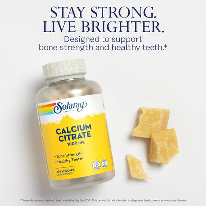 Solaray Calcium Citrate 1000mg - Chelated Calcium Supplement - Supports Bone Strength and Healthy Teeth - Easy to Digest - 60-Day Guarantee, Vegan - 68 Servings, 275 VegCaps Nirvana Guru