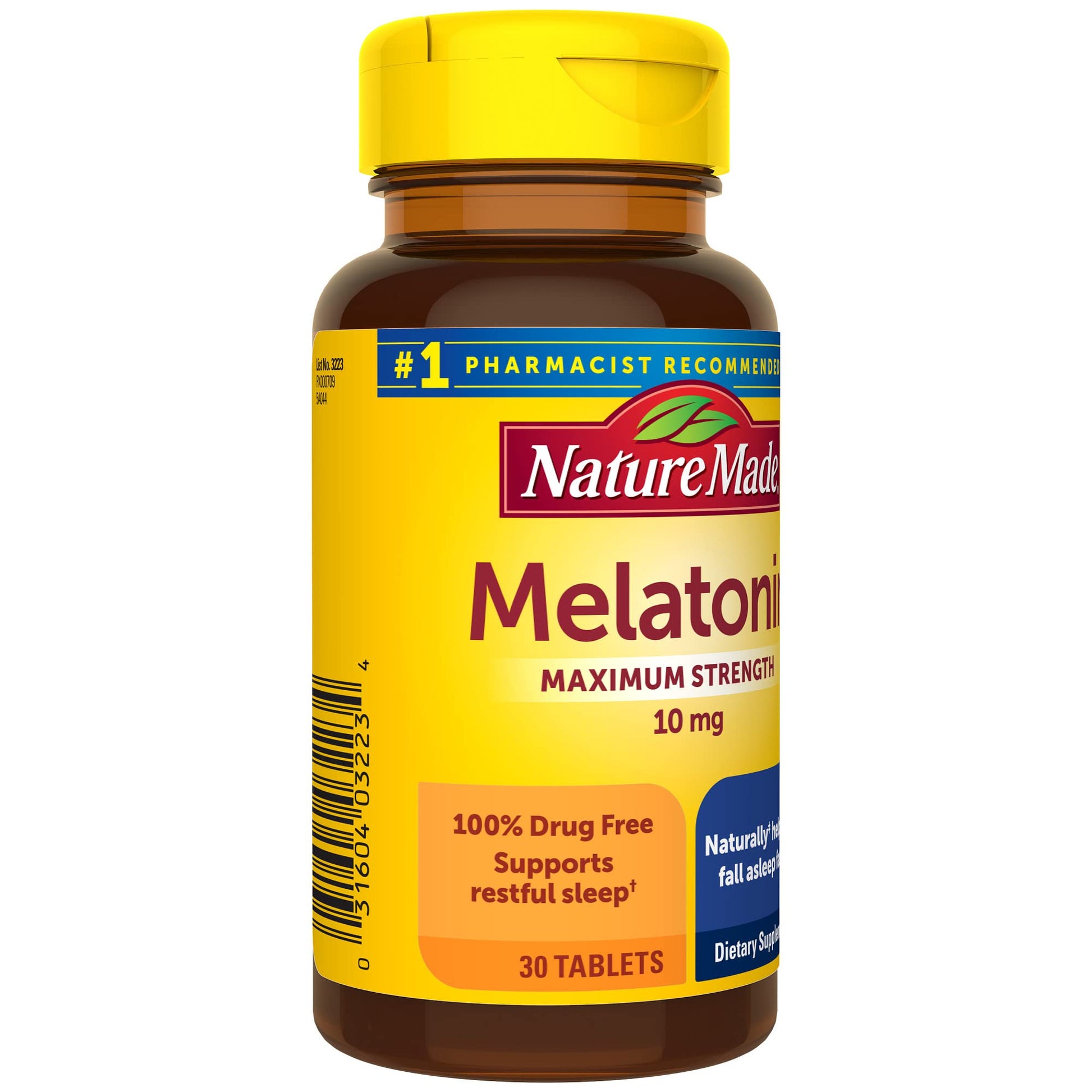 Nature Made Melatonin 10mg Maximum Strength Tablets, 100% Drug Free Sleep Aid for Adults, Melatonin for Adults, 70 Count, 70 Day Supply - Nirvana Guru