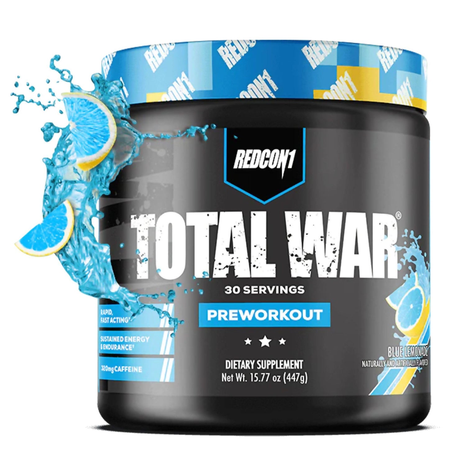 REDCON1 Total War Pre Workout Powder, Blue Lemonade - Beta Alanine + Citrulline Malate Keto Friendly Preworkout for Men & Women with 320mg of Caffeine - Fast Acting (30 Servings) Nirvana Guru