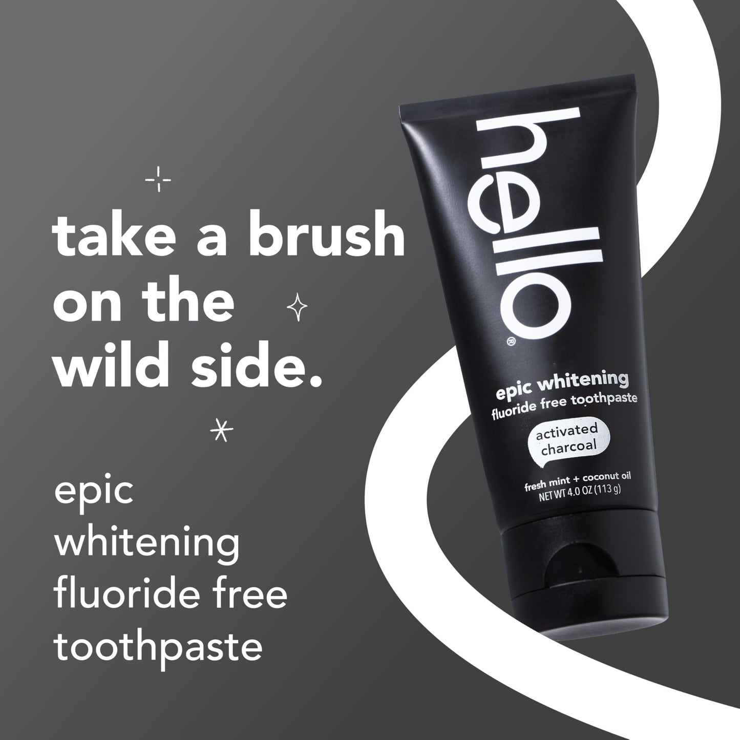 Hello Activated Charcoal Toothpaste, Fluoride Free with Activated Charcoal, Teeth Whitening Toothpaste with Fresh Mint and Coconut Oil, No SLS, Vegan, Gluten Free, 3 Pack, 4 OZ Tubes Nirvana Guru