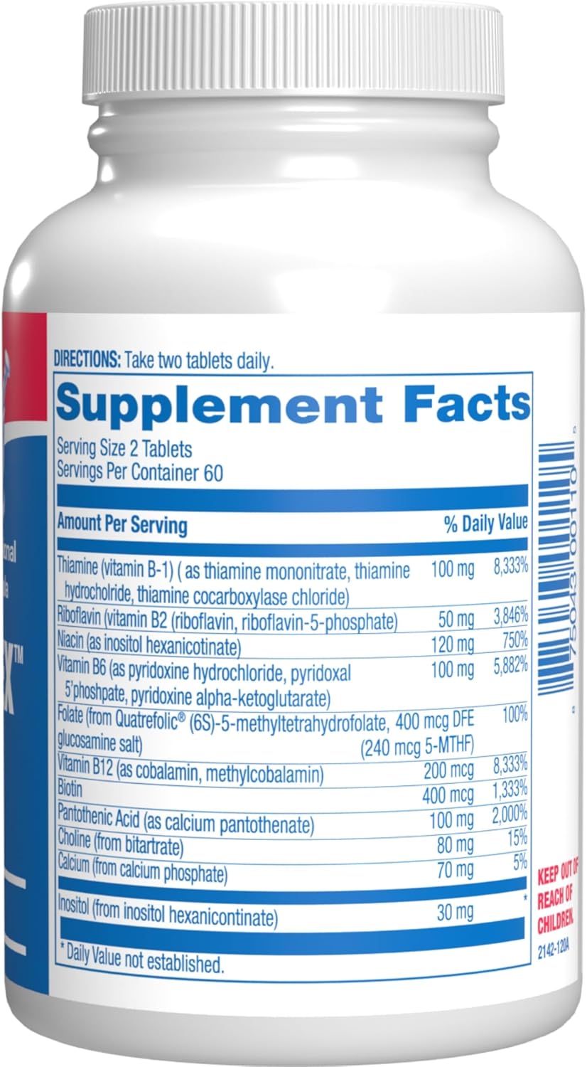 Super B Complex Methylated & Time Released - Bio Active B Complex Vitamin Supplement with Choline Inositol & 8 B Vitamins for Nervous System and Energy Metabolism Support - 2 Month Supply Nirvana Guru
