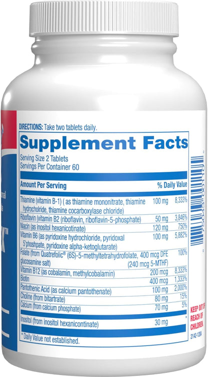 Super B Complex Methylated & Time Released - Bio Active B Complex Vitamin Supplement with Choline Inositol & 8 B Vitamins for Nervous System and Energy Metabolism Support - 2 Month Supply Nirvana Guru