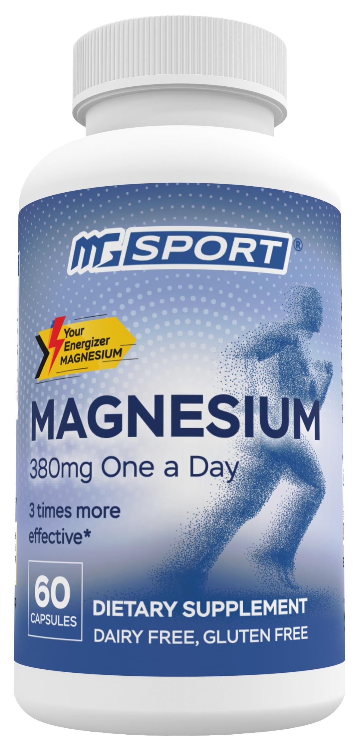 Magnesium Supplement Complex MGSPORT- High Absorption with Vitamins B6, D, E - Relieves Leg Cramps & Muscle Support - 60 Servings Nirvana Guru