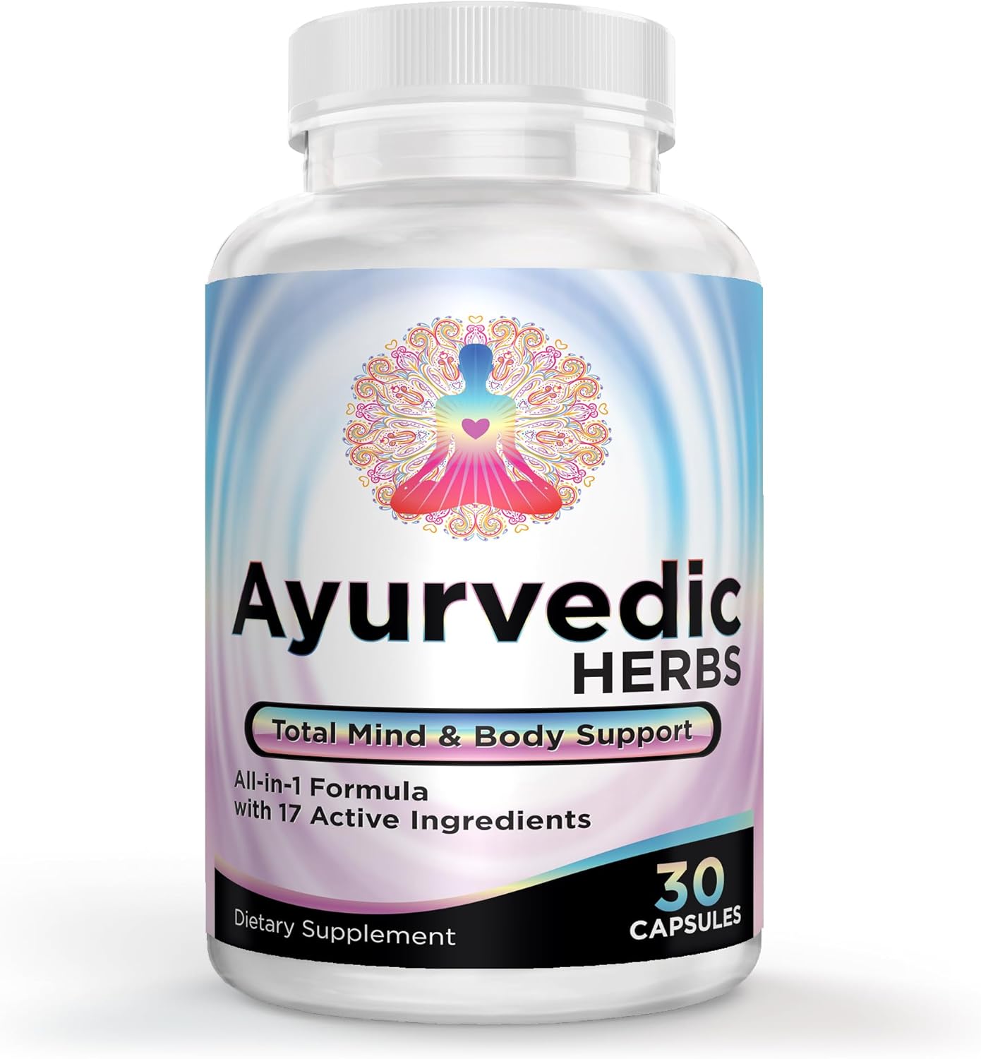 Ayurvedic Herbs (All-in-1) Supplement Blend - Ayurveda Mind Body Spirit Herbal Complex Pills with 17 Active Ingredients - Natural Ayurvedic Supplements | 30-Day Supply | 30 Capsules Nirvana Guru