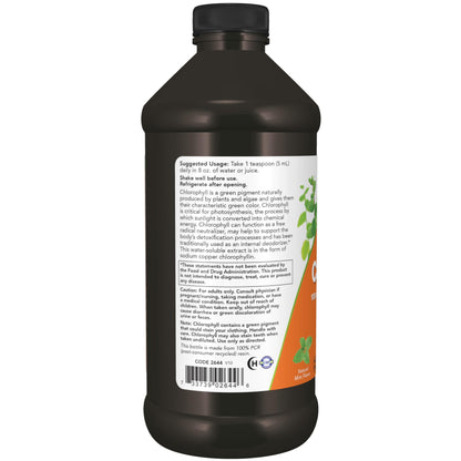NOW Foods Supplements, Liquid Chlorophyll, Super Concentrated, Internal Deodorizer*,Boost Energy, Mint Flavor, 16-Ounce - Nirvana Guru