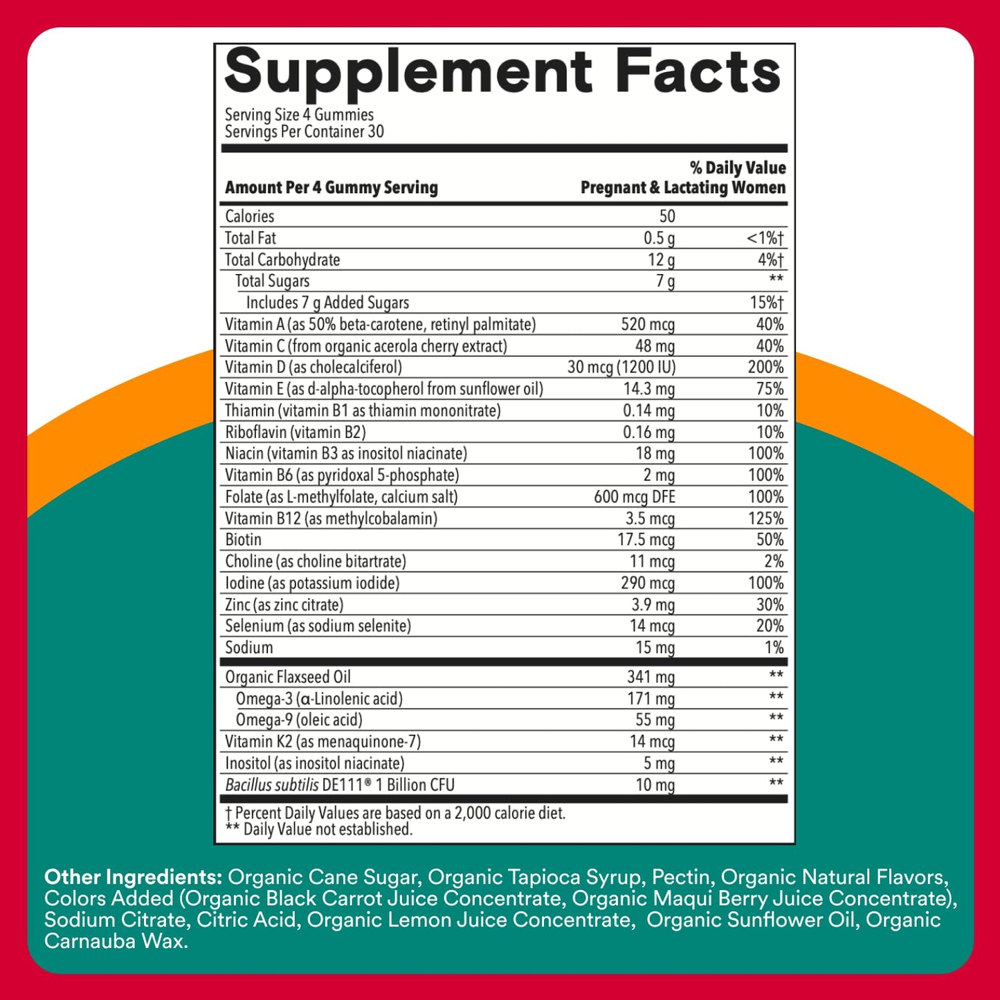 SmartyPants Prenatal Vitamins for Women, Sugar Free Multivitamin Gummies: Methylfolate, Omega 3 (ALA) Vitamin D3, C, Vitamin B12, B6, A, K & Zinc, Inositol, Erythritol Free, 60 Count (20 Day Supply) Nirvana Guru