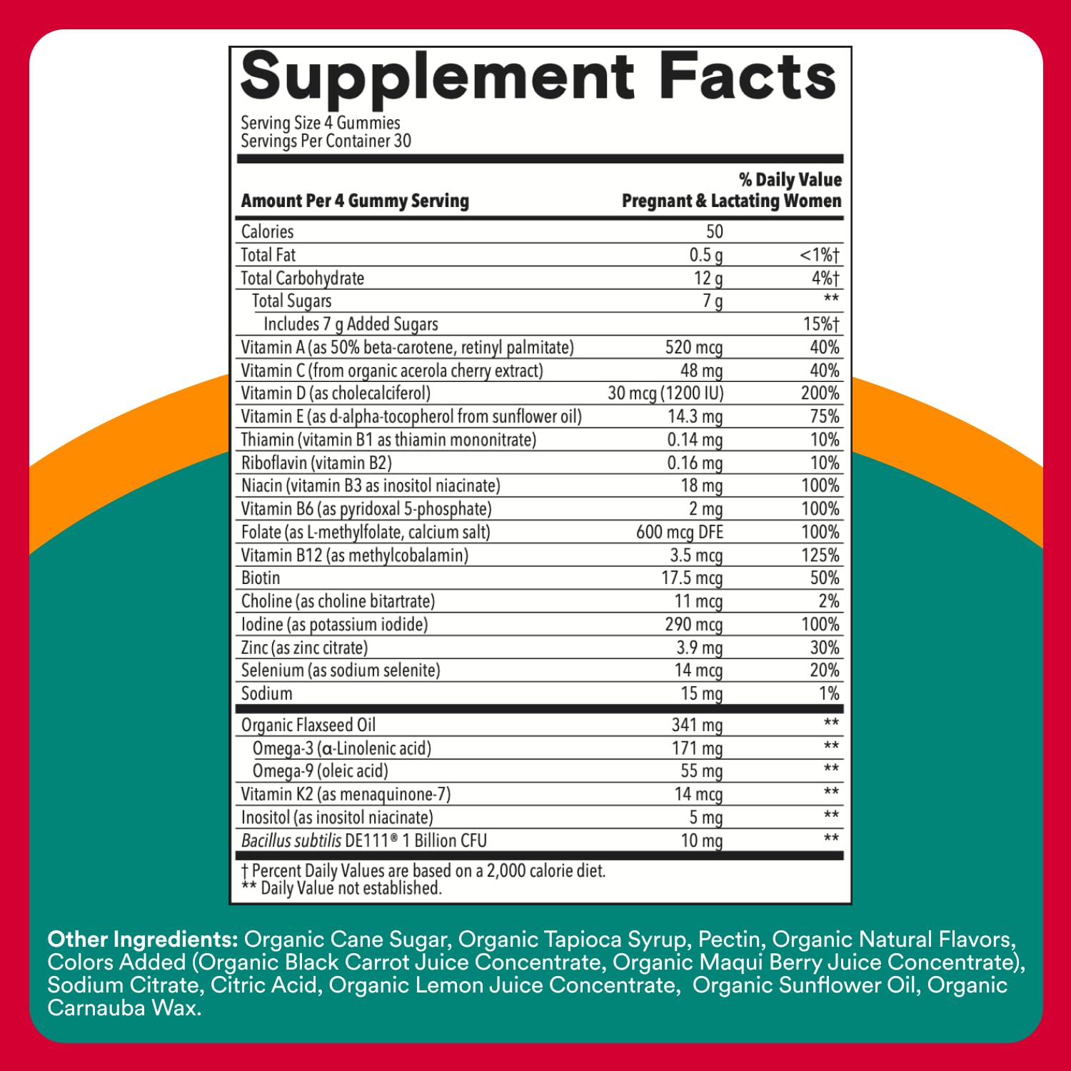 SmartyPants Prenatal Vitamins for Women, Sugar Free Multivitamin Gummies: Methylfolate, Omega 3 (ALA) Vitamin D3, C, Vitamin B12, B6, A, K & Zinc, Inositol, Erythritol Free, 60 Count (20 Day Supply) Nirvana Guru