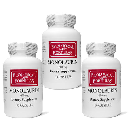 Ecological Formulas 600 mg Monolaurin - Two Individually Sealed Bottles 180 Count - Nirvana Guru