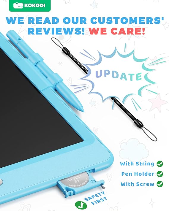 KOKODI LCD Writing Tablet, Valentines Day Gifts for Kids，10 Inch Colorful Toddler Doodle Board Drawing Tablet, Erasable Reusable Electronic Drawing Pads, Educational and Learning Toys for Kids nirvanaguru