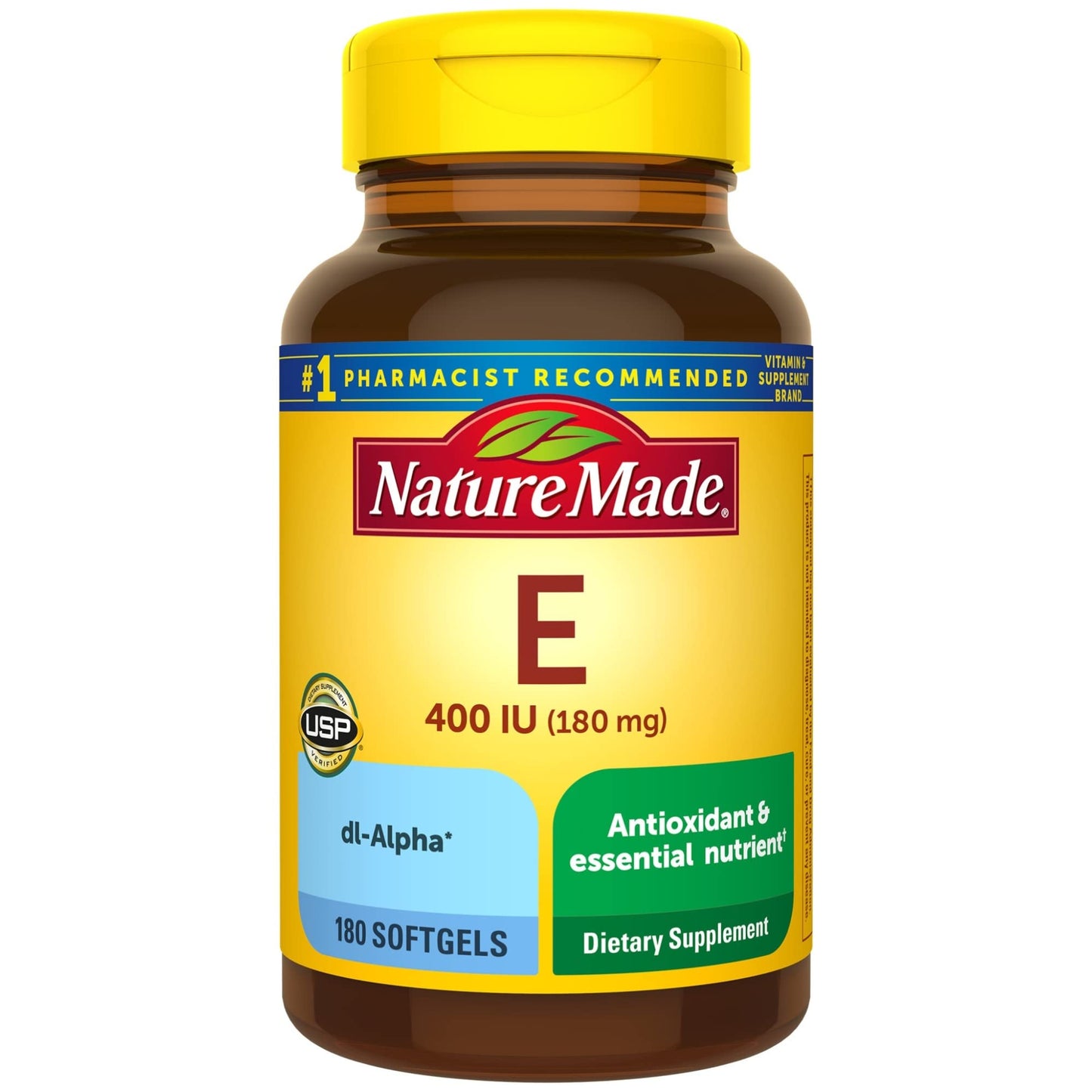 Nature Made Vitamin E 180 mg (400 IU) dl-Alpha, Dietary Supplement for Antioxidant Support, 300 Softgels, 300 Day Supply - Nirvana Guru