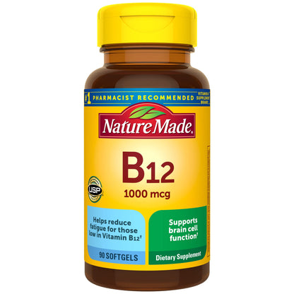 Nature Made Vitamin B12 1000 mcg, Dietary Supplement for Energy Metabolism Support, 150 Softgels, 150 Day Supply - Nirvana Guru
