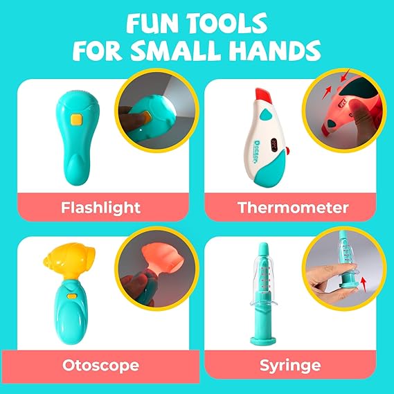 Doctor Kit for Toddlers 3-5 – Pretend Play Medical Set with Stethoscope, Blood Pressure Cuff & Carrying Bag | Dress Up Toys for Kids Ages 3+ nirvanaguru
