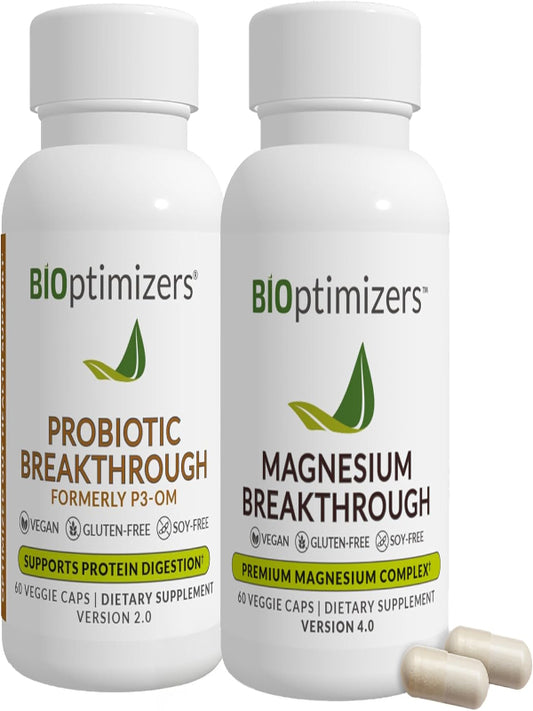 BiOptimizers - P3-OM (60 Capsules) and Magnesium Breakthrough 4.0 (60 Capsules) Supplement Bundle Nirvana Guru