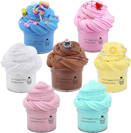 7 Pack Cake Butter Slime Kits, Soft and Non-Sticky Slime Kit Party Favors for Girls and Boys nirvanaguru