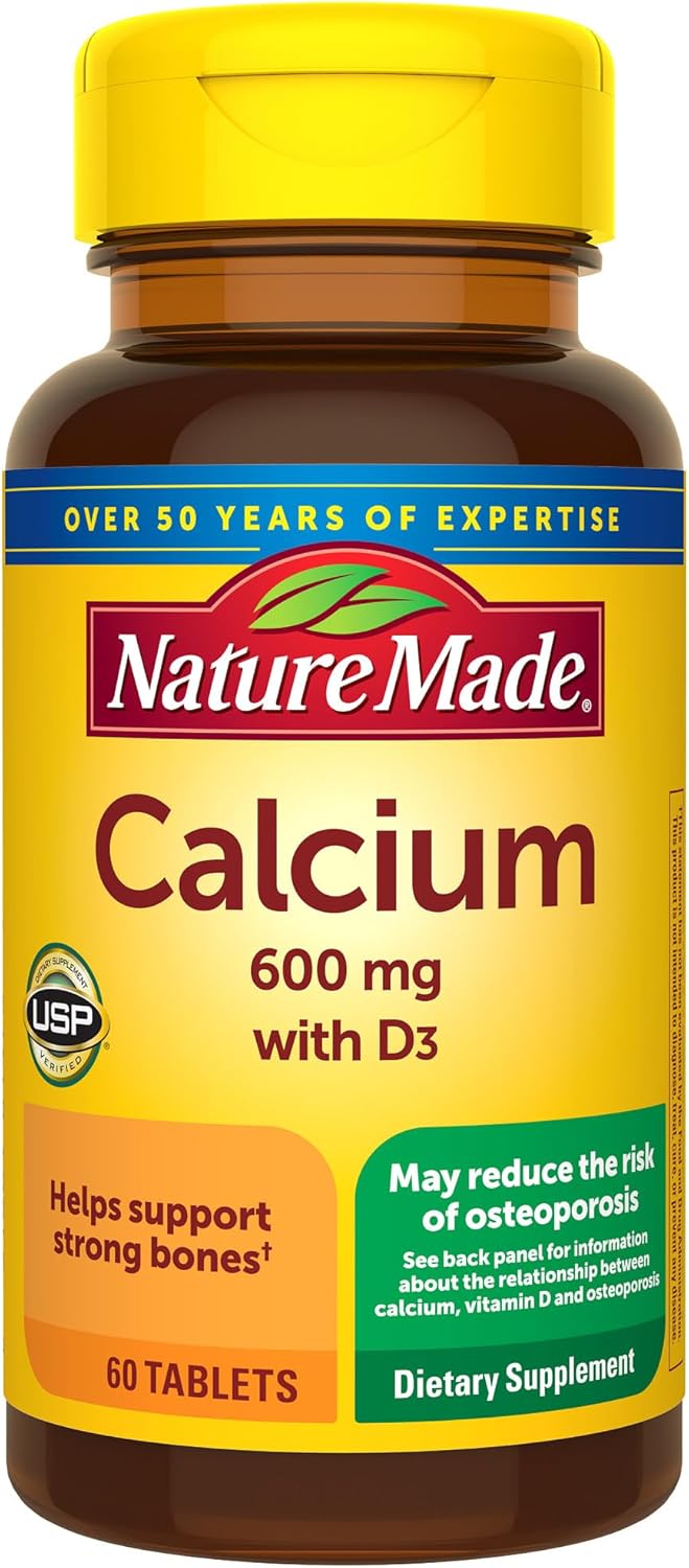 Nature Made Calcium 600 mg with Vitamin D3, Dietary Supplement for Bone Support, 220 Tablets (pack of 1) - Nirvana Guru